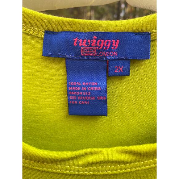 TWIGGY Lot of 2 Shirts Tops Green Blue Short Sleeve Plus Size  SZ 2XL C100143 - Picture 8 of 8